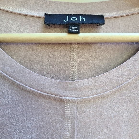 Joh Faux Suade Soft Light Pink Mauve Dress, Size Large - Picture 8 of 11